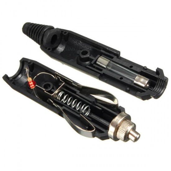 12V Male Car Cigarette Lighter Socket / Plug / Connector 5A With LED & Fuse