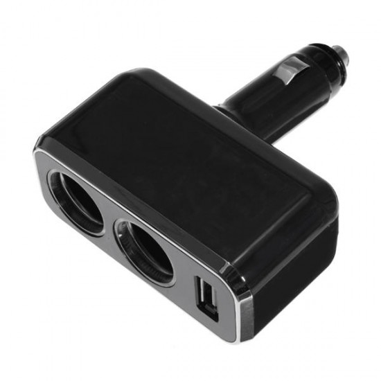 2 Way Car Cigarette Lighter Socket with USB 90 Degree Rotate 2 Way Car Cigarette Lighter Socket with USB 90 Degree Rotate