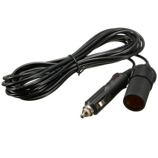 5m 12V Car Automobile Cigarette Lighter Cable Power Plug Socket Indicator Light