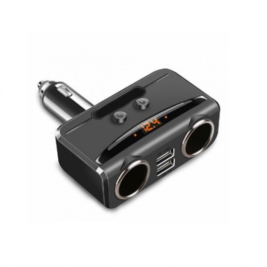 Car Cigarette Lighter Socket Splitter 12V-24V Power Adapter Dual USB Car Charger Voltmeter LCD Car Cigarette Lighter Socket Splitter 12V-24V Power Adapter Dual USB Car Charger Voltmeter LCD