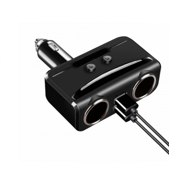 Car Cigarette Lighter Socket Splitter 12V-24V Power Adapter Dual USB Car Charger Voltmeter LCD Car Cigarette Lighter Socket Splitter 12V-24V Power Adapter Dual USB Car Charger Voltmeter LCD