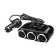 Dual USB Port 3 Way Auto Charger Car Ci garette Lighter Full Function Socket Splitter Adapter