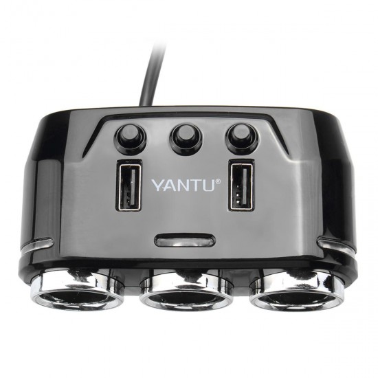 Dual USB Port 3 Way Auto Charger Car Ci garette Lighter Full Function Socket Splitter Adapter Dual USB Port 3 Way Auto Charger Car Ci garette Lighter Full Function Socket Splitter Adapter