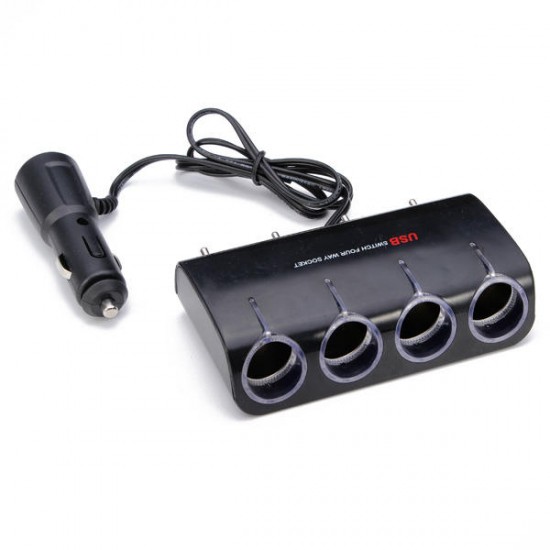 WF-075 4 Way Car Cigarette Lighter Socket Splitter Charger 120W WF-075 4 Way Car Cigarette Lighter Socket Splitter Charger 120W