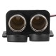 Waterproof Double Dual Female Socket Car Motor Bike Cigarette Lighter