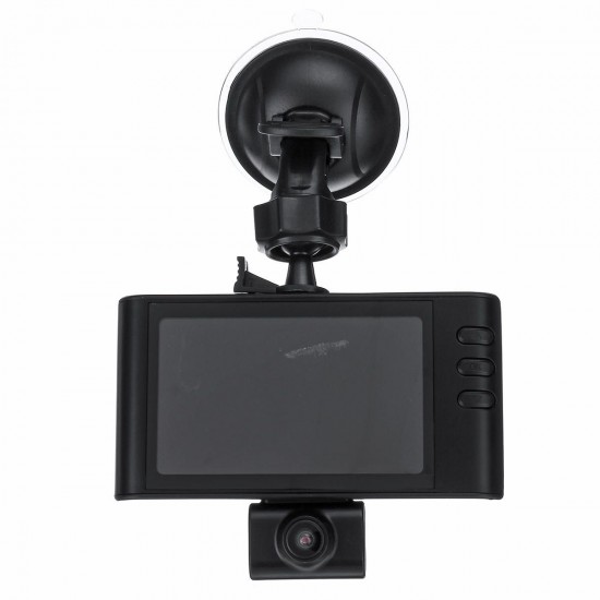 4'' HD 1080P Dual Lens Car DVR Front and Rear Camera Video Dash Cam Recorder 170 Degree