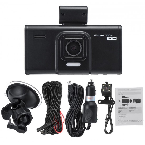 4'' HD 1080P Dual Lens Car DVR Front and Rear Camera Video Dash Cam Recorder 170 Degree 4'' HD 1080P Dual Lens Car DVR Front and Rear Camera Video Dash Cam Recorder 170 Degree