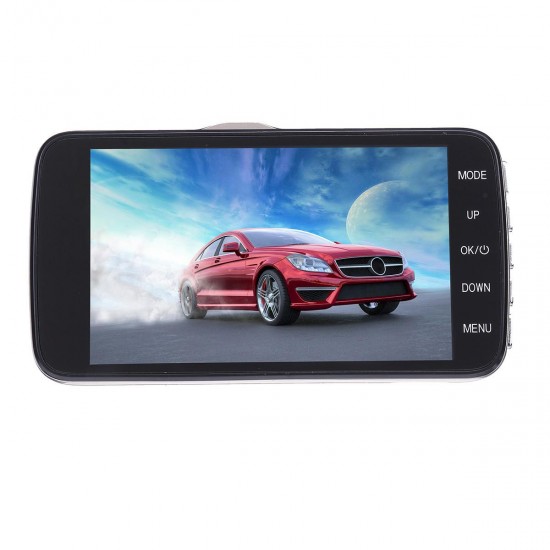 4'' HD 1080P Dual Lens Night Vision Car DVR Front and Rear Camera Video Dash Cam Recorder 170