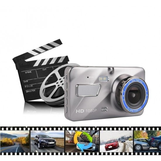 4 Inch 1080P Car DVR Dash Cam Video Recorder Front + Rear Camera Dual Lens LCD