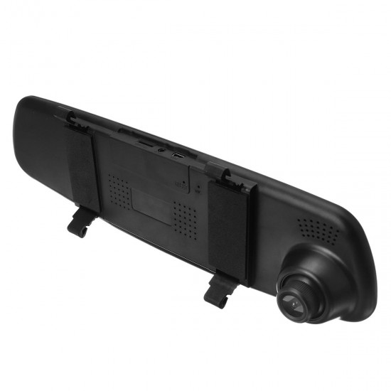 4 Inch 1080P HD Dual Lens Car DVR Video Recorder Rear View Mirror Reverse Camera Kit