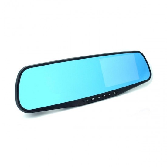 4.3 Inch Double Lens Car DVR Rearview Mirror Driving Recorder Night Vision Parking Monitoring