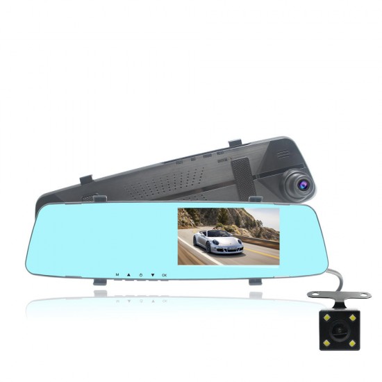 4.3 Inch Dual Lens 1080P Car DVR Dash Cam Video Recorder Rear View Mirror Camera 4.3 Inch Dual Lens 1080P Car DVR Dash Cam Video Recorder Rear View Mirror Camera