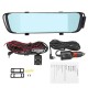 7'' HD 1296P Dual Lens Video Recorder Rearview Mirror Car Dash Cam Camera DVR