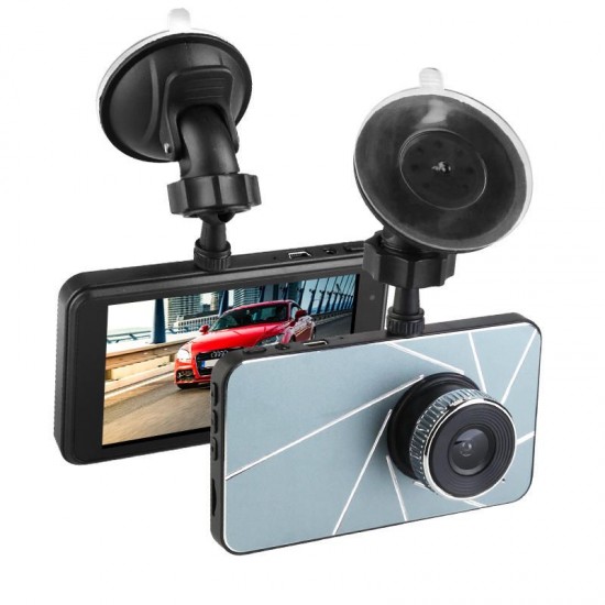 AK61 4 inch 1080P HD Parking Position Track Offset Car DVR Recorder with 4 Lights Pull Back Camera
