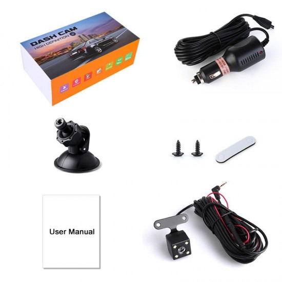 AK62 4 inch 1080P HD Parking Position Track Offset Car DVR Recorder with 4 Lights Pull Back Camera AK62 4 inch 1080P HD Parking Position Track Offset Car DVR Recorder with 4 Lights Pull Back Camera