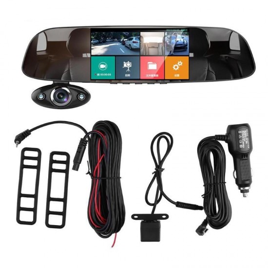 B33 5 Inch 1080P HD Dual Way Car DVR Tachograph 170 Degree Wide Angle Loop Video Recording