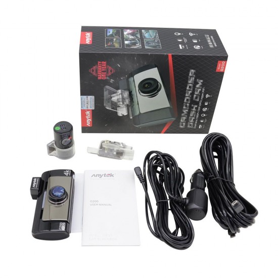 G200 4K FHD Touch WiFi GPS WDR Auto Recording Dual Lens Car DVR Camera