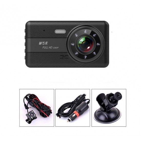 BT525 1080P 4 Inch Touch 12MP 30fps Loop Recording Night Vision WDR Parking Monitor Car DVR