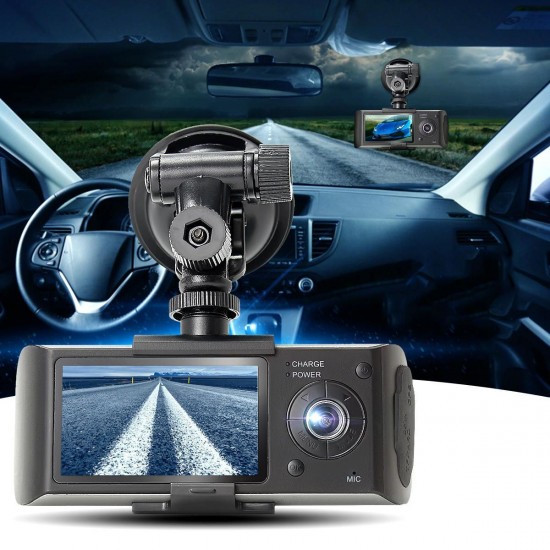 GPS Dual Lens Camera HD Car DVR Dash Cam Video Recorder G-Sensor Night Vision