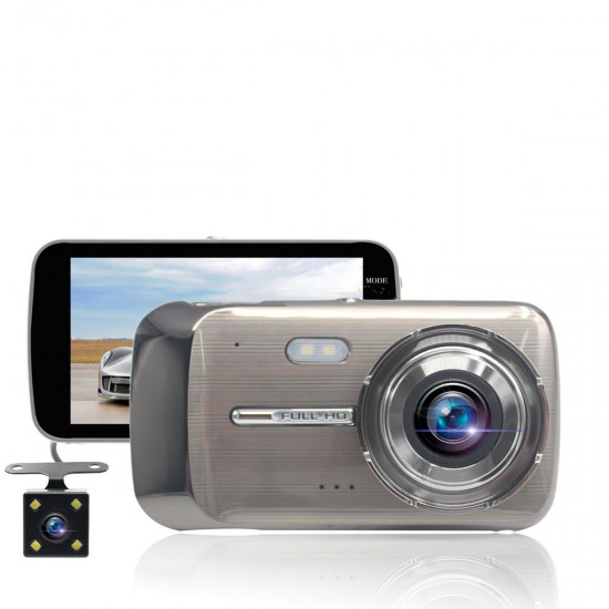 GT100 4 inch 1080P 170 Degree Car DVR with Rear Camera