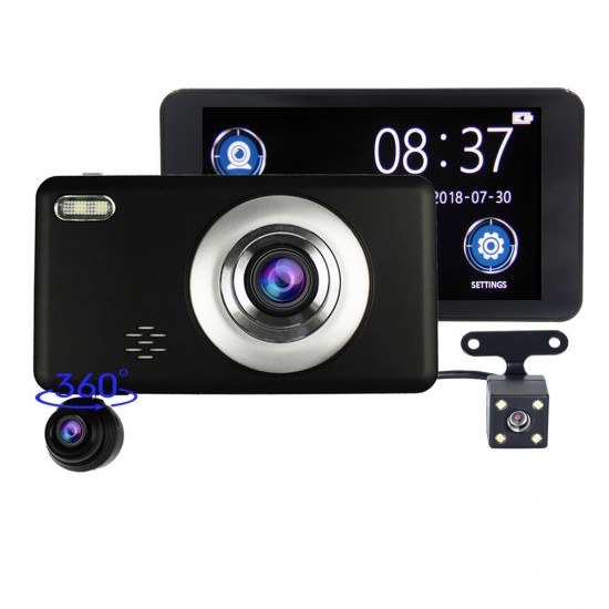 H11 4 Inch 170 Degree Lens Car DVR With Full Glass Touch Screen