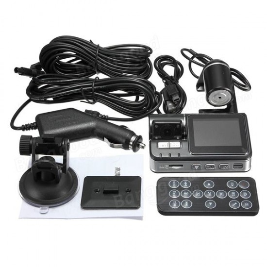 HD Dual Lens Car Camera H.264 Dash DVR Video Recorder Cam G-sensor