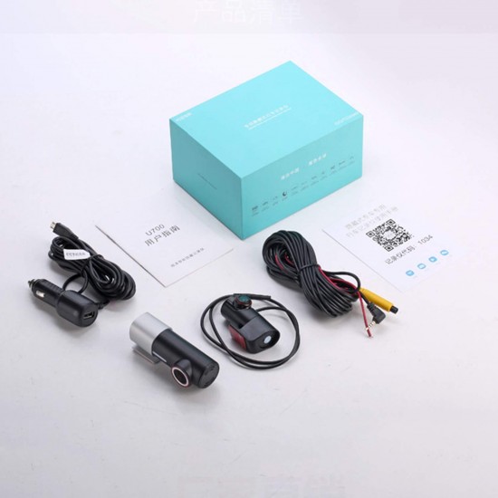 Hidden HD Starlight Night Vision WiFi Sprint Camera Front and Rear with Double Lens 360 ° Rotation Car DVR