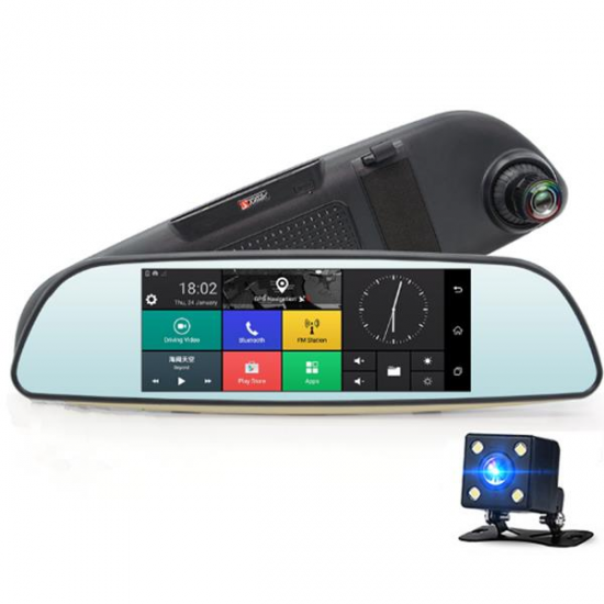 E515 Dual Lens GPS FHD 1080P DVR Rearview Camera Night Vision Loop-cycle Recording