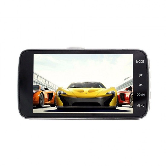 4 Inch Full HD 1296P ADAS Dual Lens IPS Video Recorder Night Vision Car DVR Camera