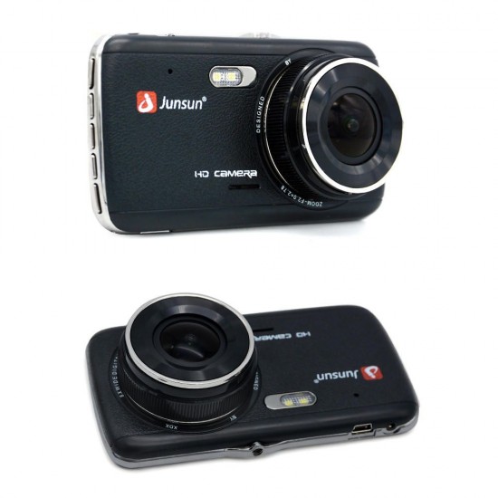 4 Inch Full HD 1296P ADAS Dual Lens IPS Video Recorder Night Vision Car DVR Camera