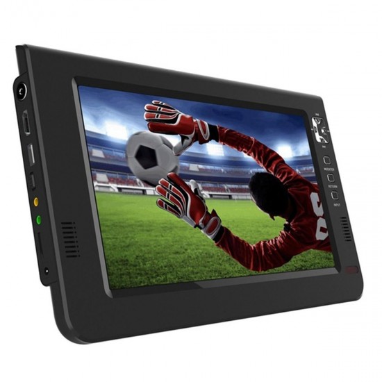 Portable 10.1 TFT LED DVBT2 Digital Analog TV 1080P HDMI-IN H.265 Car Television Support USB TF Card Reader
