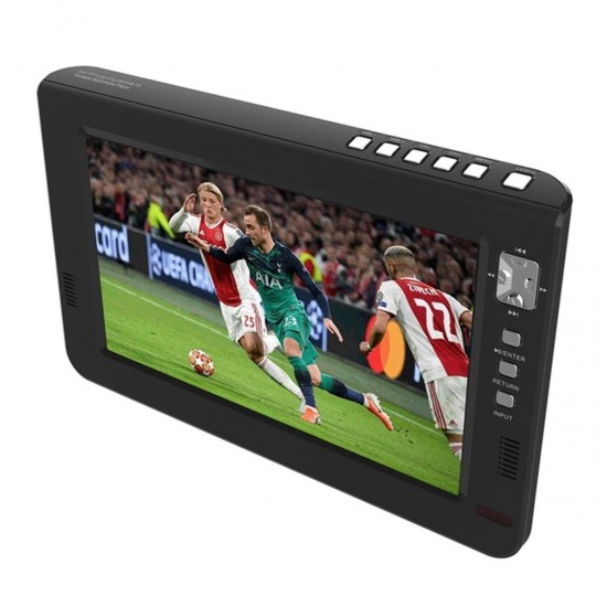 Portable 10.1 TFT LED DVBT2 Digital Analog TV 1080P HDMI-IN H.265 Car Television Support USB TF Card Reader