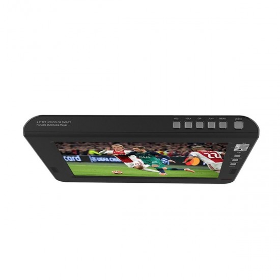 Portable 10.1 TFT LED DVBT2 Digital Analog TV 1080P HDMI-IN H.265 Car Television Support USB TF Card Reader