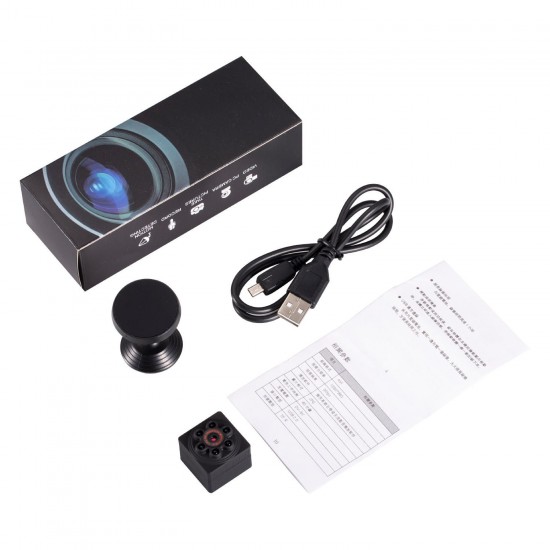 S1000 1080P HD Mini Motion DV Sport Camera Cyclic Video Infrared Night Vision Strong Magnetic Adsorption Function 360° Rotary Bracket