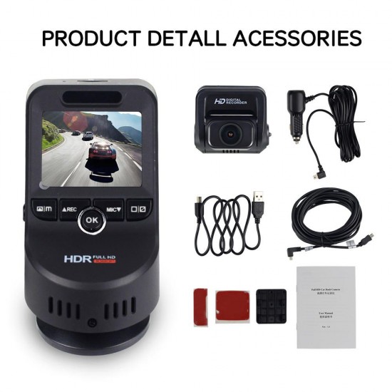 T691C 4K Night Vision WiFi GPS Auto Recording 2 Inch HD Concealed Dual Lens Front and Rear Car DVR