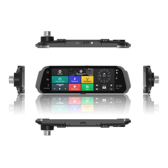 T907 HD Rearview Mirror 1080P Dual Lens Recorder 10 Inch 4G Android Car GPS Navigation