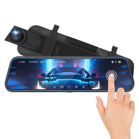 CarView3 Full HD1080P 2.5K DVR Camera 10Inch Touch Screen Video Recorder with Dual Lens Mirror Rearview Left Side Dash Camera
