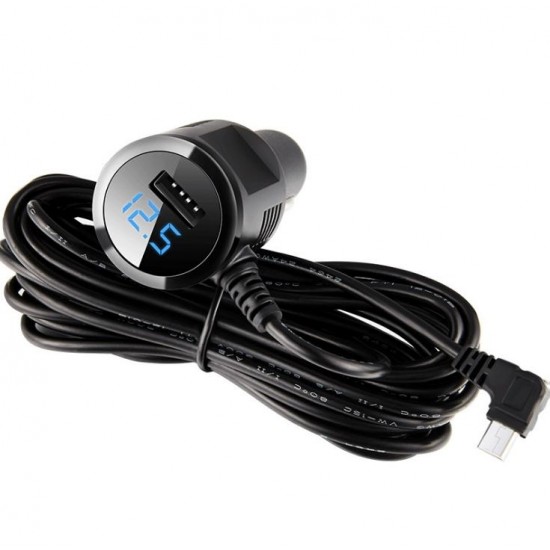 USB Micro USB Cigarett e Lighter QC3.0 Fast Car Charger with Voltage Display GPS Navigator DVR Power Cord Cable 3.5M USB Micro USB Cigarett e Lighter QC3.0 Fast Car Charger with Voltage Display GPS Navigator DVR Power Cord Cable 3.5M