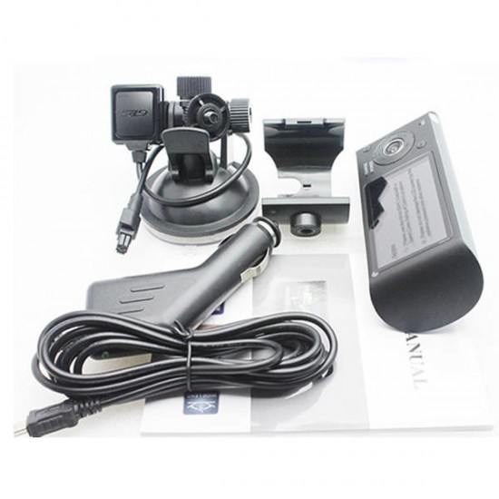 X3000 Car DVR Dash Camera GPS G-sensor Recorder 2.7inch Dual Lens