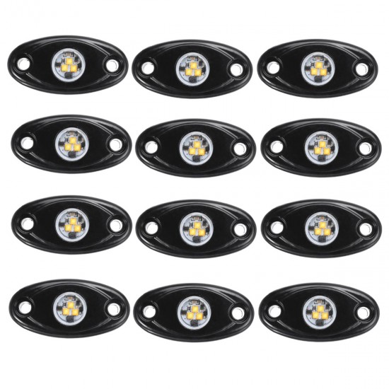 12Pcs LED Deck Bottom Lights Atmosphere Decoration Lamps Offroad Car Truck Boat Camper SUV 6000K Waterproof 12Pcs LED Deck Bottom Lights Atmosphere Decoration Lamps Offroad Car Truck Boat Camper SUV 6000K Waterproof