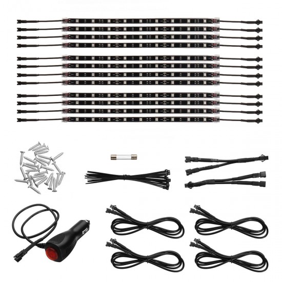 14Pcs 12 Inch Blue 5050 126LED Slim Strip Decoration Lights Car Neon Accent Undercar Glow Lighting Universal 12V 14Pcs 12 Inch Blue 5050 126LED Slim Strip Decoration Lights Car Neon Accent Undercar Glow Lighting Universal 12V