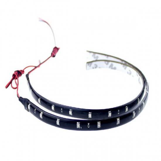 30cm 15LED 3528 Flexible Strip Car DRL Chassis Light Decoration Light Waterproof