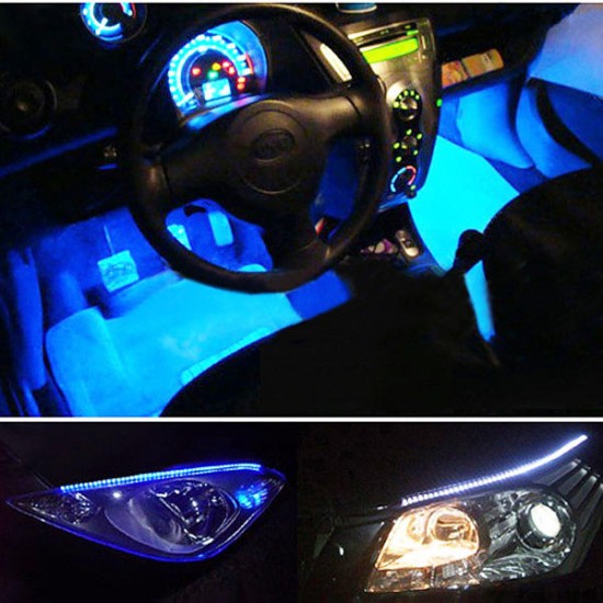 335 60CM 30SMD Car Side Emitting Eyebrow Glow Flexible LED Strip Light Waterproof