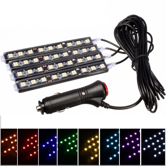 4 In 1 36 LED Car Atmosphere Lights Interior Strip Lamp Cigarette Lighter Plug 4 In 1 36 LED Car Atmosphere Lights Interior Strip Lamp Cigarette Lighter Plug