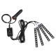 4PCS RGB LED Car Floor Decoration Lights Strips Sound Active Atmosphere Lamp Kit Car Lighter Type with Remote IR Control
