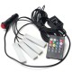 4PCS RGB LED Car Foot Floor Atmosphere Lights Intelligent Sound Control Colorful Decoration Lamp DC12V with Remote Control
