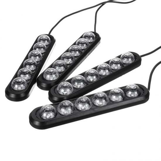 4Pcs Car Interior Colorful 24LED Atmosphere Ambient Starry Lamps Car Foot Emergency Lights USB Voice Remote Control 12V 4Pcs Car Interior Colorful 24LED Atmosphere Ambient Starry Lamps Car Foot Emergency Lights USB Voice Remote Control 12V