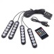4Pcs Car Interior Colorful 24LED Atmosphere Ambient Starry Lamps Car Foot Emergency Lights USB Voice Remote Control 12V 4Pcs Car Interior Colorful 24LED Atmosphere Ambient Starry Lamps Car Foot Emergency Lights USB Voice Remote Control 12V