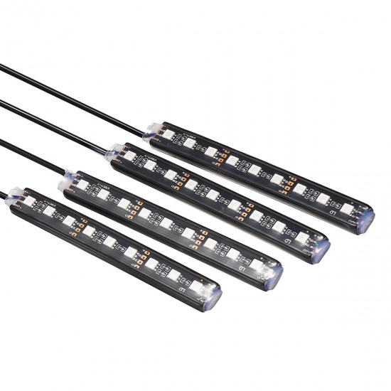 4Pcs Car Interior LED Floor Strobe Lights Decor Atmosphere Lamp USB Wireless Remote Control RGB 4Pcs Car Interior LED Floor Strobe Lights Decor Atmosphere Lamp USB Wireless Remote Control RGB