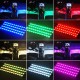 4Pcs Car RGB 12LED Interior Atmosphere Decorative Light Multi-colorful Support Sound Control Function Remote Control USB For Car Home